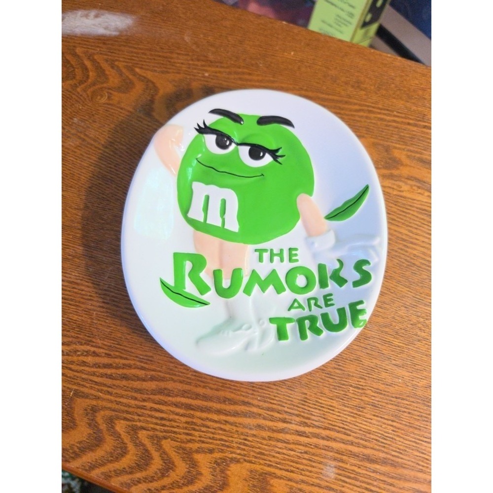 M&M's Green Girl Ceramic Candy Dish ~ The Rumors Are True ~ Miss World Exclusive